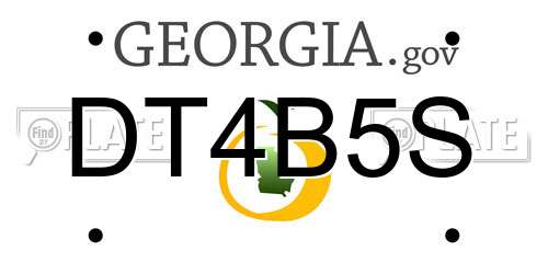 DT4B5S Georgia License Plate