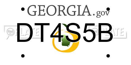 DT4S5B Georgia License Plate