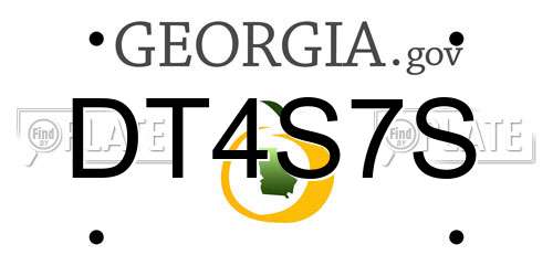 DT4S7S Georgia License Plate