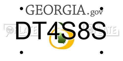 DT4S8S Georgia License Plate