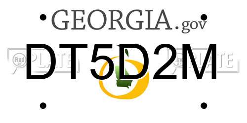 DT5D2M Georgia License Plate