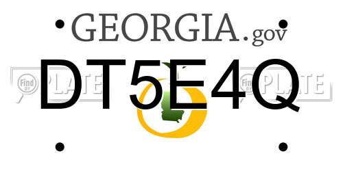 DT5E4Q Georgia License Plate