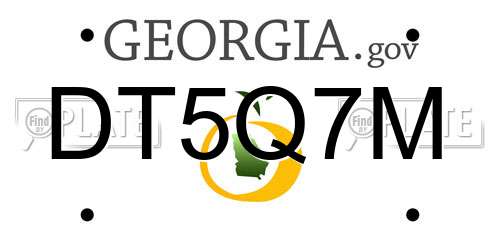 DT5Q7M Georgia License Plate