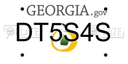DT5S4S Georgia License Plate