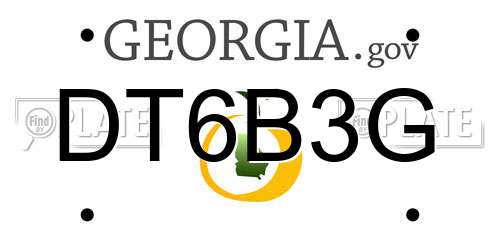 DT6B3G Georgia License Plate