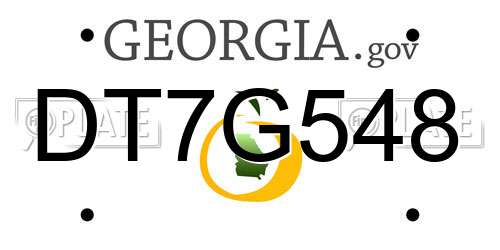 DT7G548 Georgia License Plate