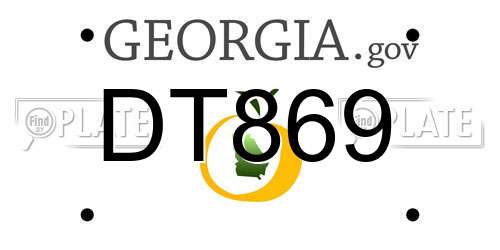 DT869 Georgia License Plate