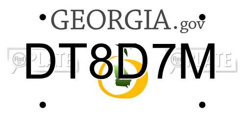 DT8D7M Georgia License Plate