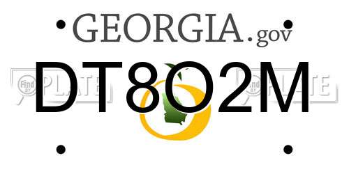 DT8O2M Georgia License Plate