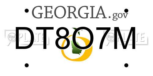 DT8O7M Georgia License Plate