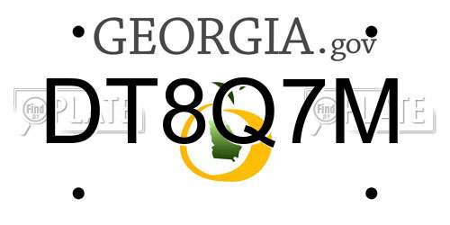 DT8Q7M Georgia License Plate