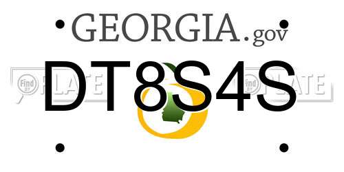 DT8S4S Georgia License Plate