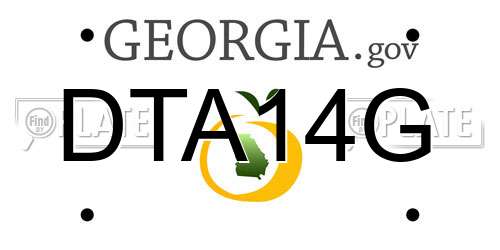 DTA14G Georgia License Plate