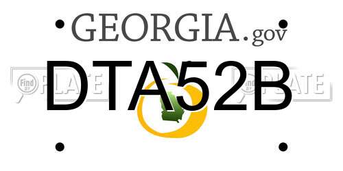 DTA52B Georgia License Plate