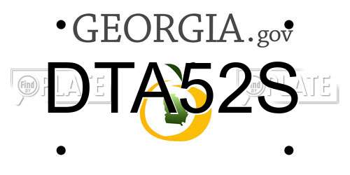 DTA52S Georgia License Plate