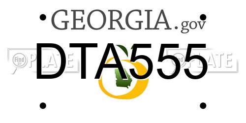DTA555 Georgia License Plate