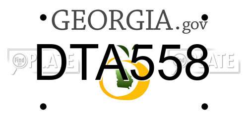DTA558 Georgia License Plate