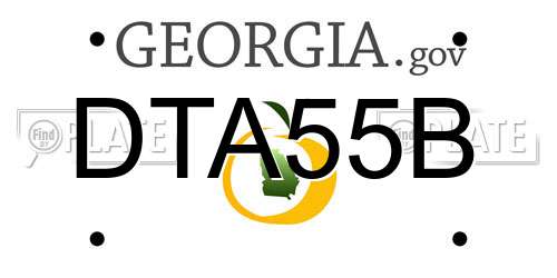DTA55B Georgia License Plate