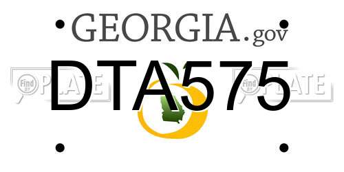 DTA575 Georgia License Plate