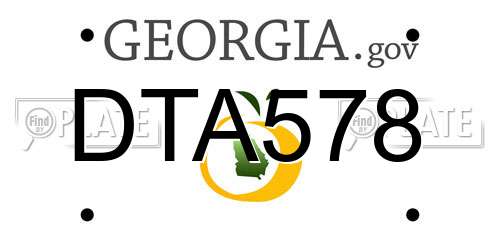 DTA578 Georgia License Plate