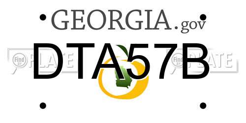 DTA57B Georgia License Plate