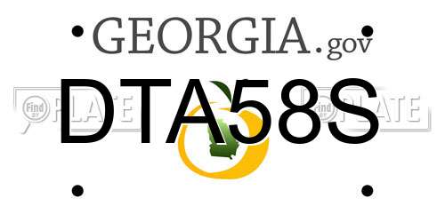 DTA58S Georgia License Plate