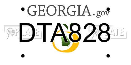 DTA828 Georgia License Plate
