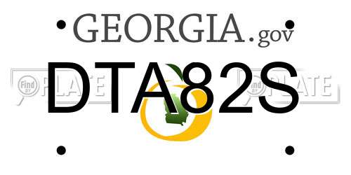 DTA82S Georgia License Plate
