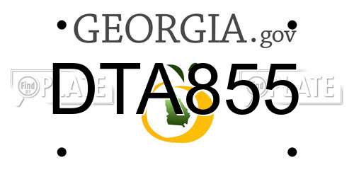 DTA855 Georgia License Plate