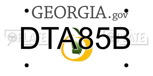 DTA85B Georgia License Plate