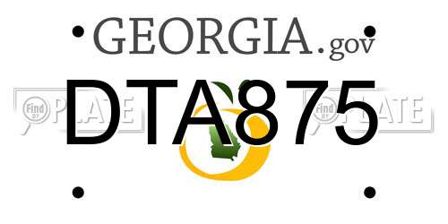 DTA875 Georgia License Plate