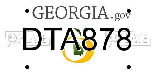 DTA878 Georgia License Plate