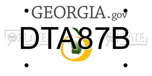 DTA87B Georgia License Plate