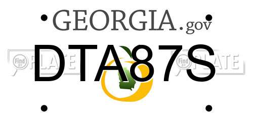 DTA87S Georgia License Plate