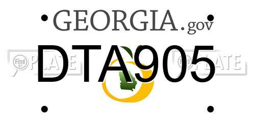 DTA905 Georgia License Plate