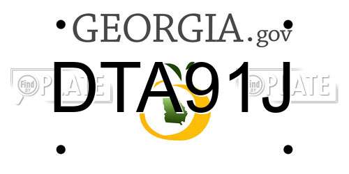 DTA91J Georgia License Plate