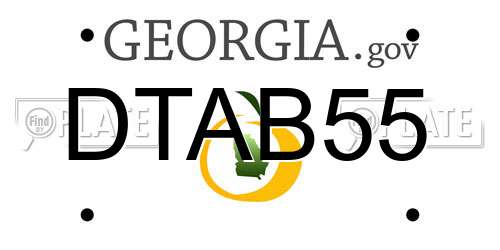 DTAB55 Georgia License Plate