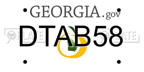 DTAB58 Georgia License Plate