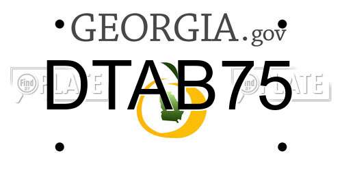 DTAB75 Georgia License Plate