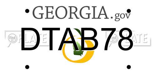 DTAB78 Georgia License Plate