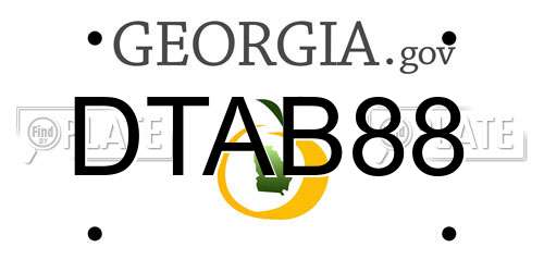 DTAB88 Georgia License Plate