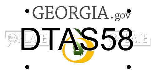 DTAS58 Georgia License Plate