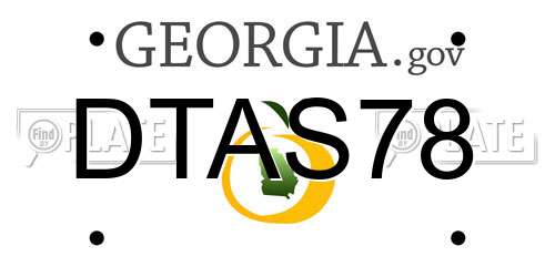 DTAS78 Georgia License Plate