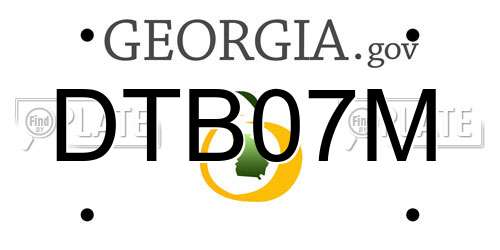 DTB07M Georgia License Plate