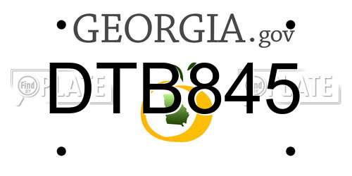 DTB845 Georgia License Plate