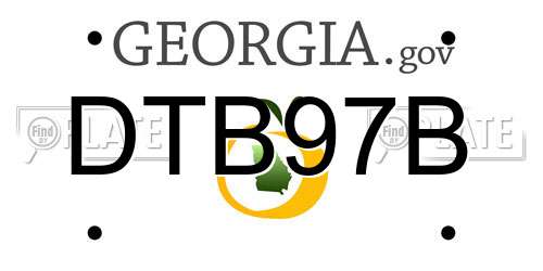 DTB97B Georgia License Plate