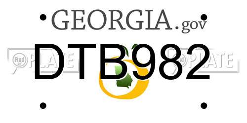 DTB982 Georgia License Plate