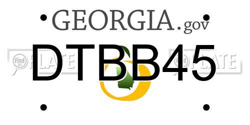 DTBB45 Georgia License Plate