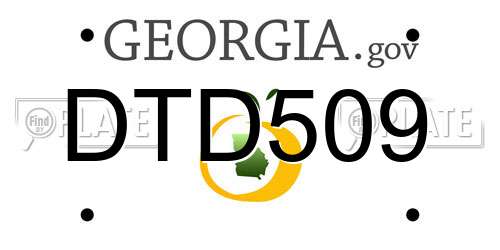 DTD509 Georgia License Plate