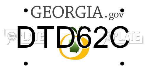 DTD62C Georgia License Plate
